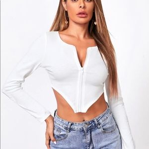 Cropped Zipper Corset top